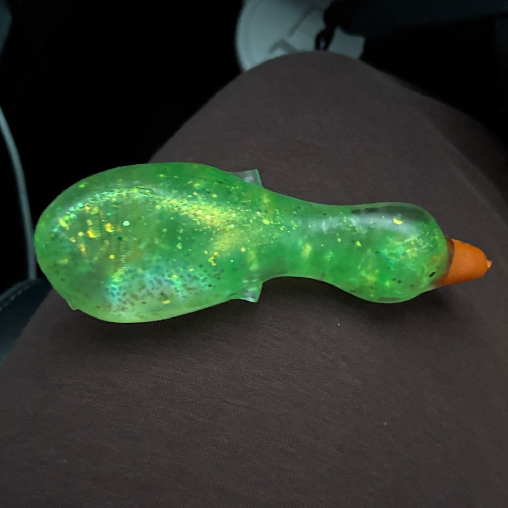 Green Glitter Duck Toy